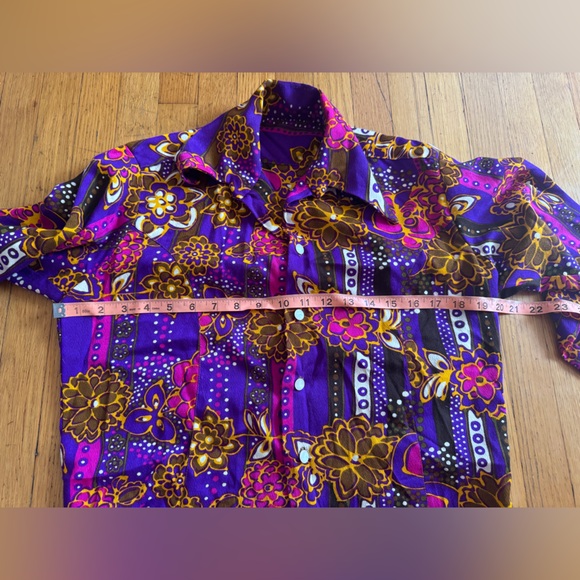 70s Vintage Acrylic Barkcloth Honeymoon Set - Dress and Shirt - Picture 12 of 14